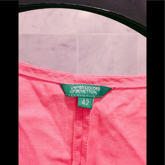 Benetton linen pink top - Picture 3 of 5